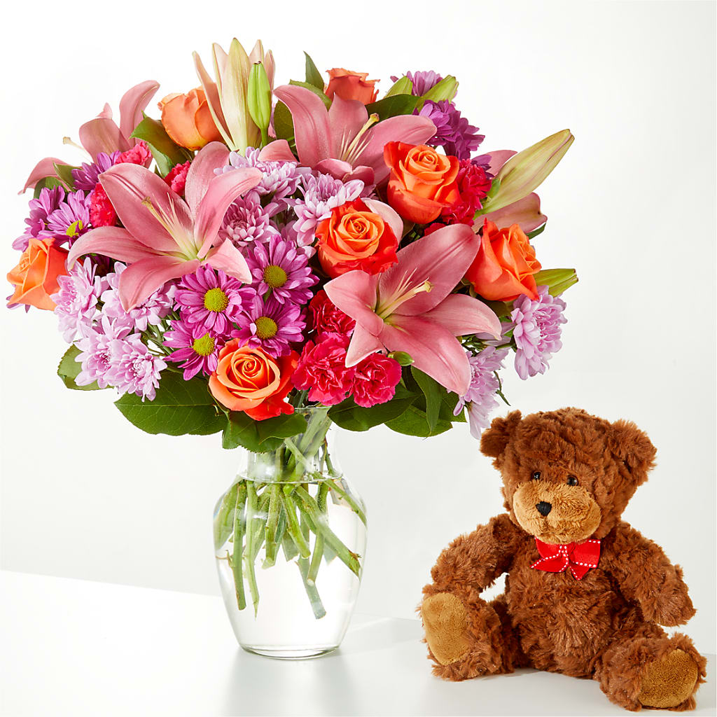 One and Only Bouquet and Bear Bundle – Emotional Bonding, Niles IL