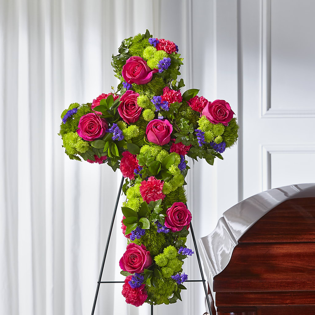 Tribute Rose Floral Cross – Emotional Bonding, Niles IL