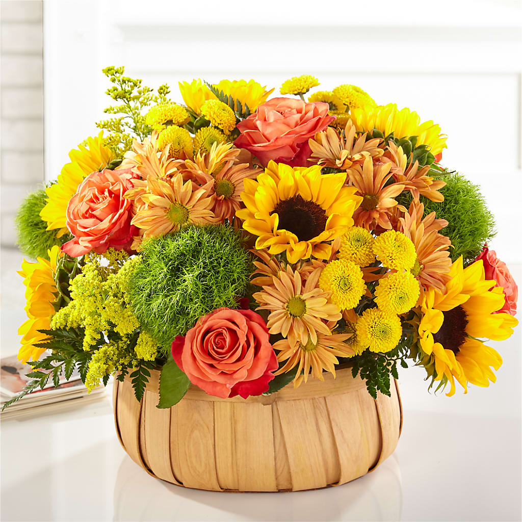 Harvest Sunflower Basket – Emotional Bonding, Niles IL