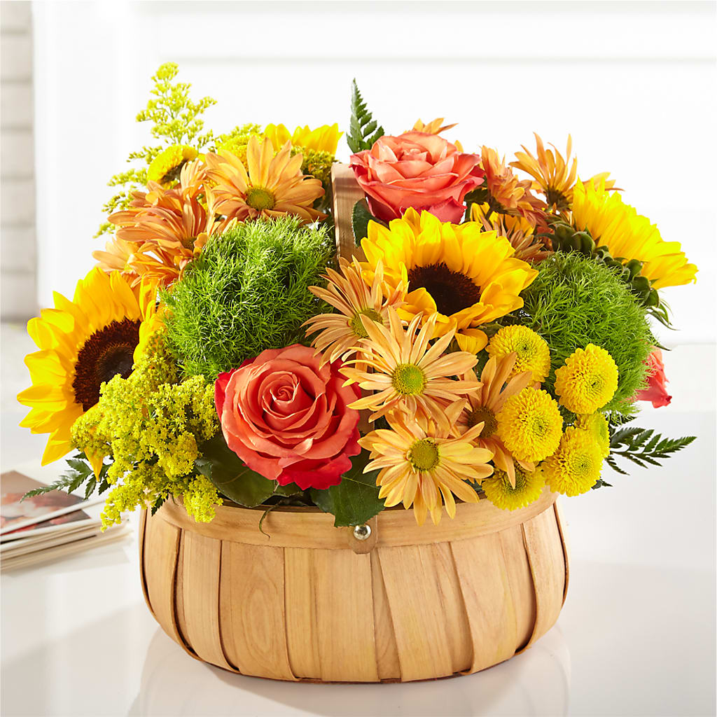 Harvest Sunflower Basket – Emotional Bonding, Niles IL