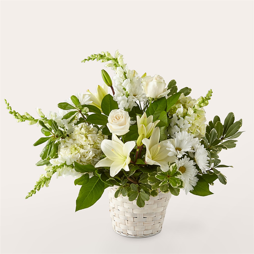 Ivory Elegance Floral Basket – Emotional Bonding, Niles IL
