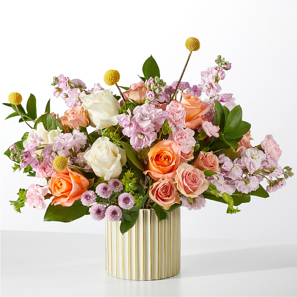French Market Bouquet with Ivory Vase – Emotional Bonding, Niles IL