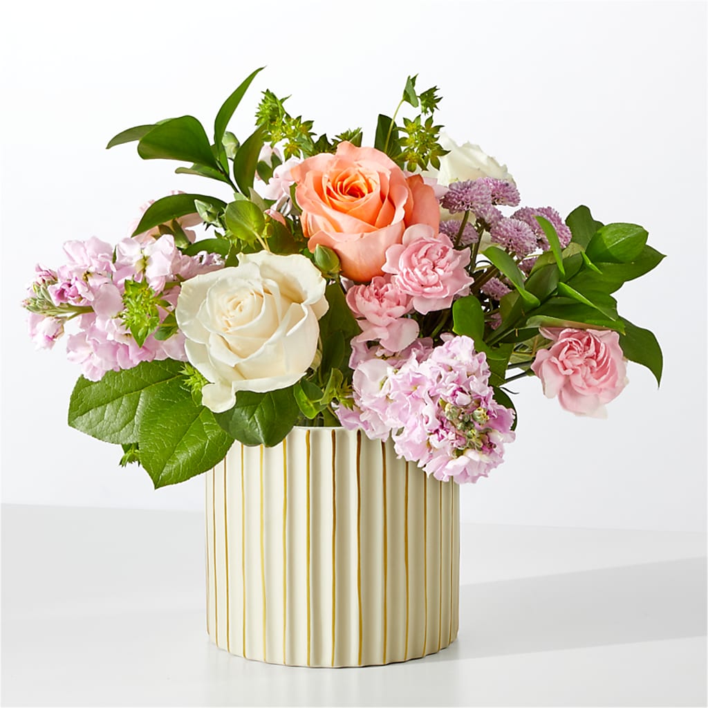 French Market Bouquet with Ivory Vase – Emotional Bonding, Niles IL