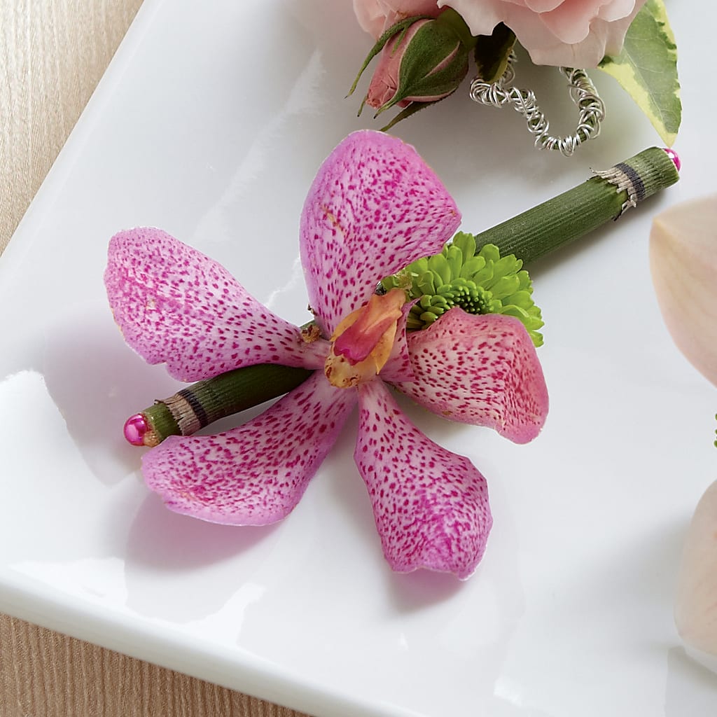 Pink Mokara Boutonniere – Emotional Bonding, Niles IL