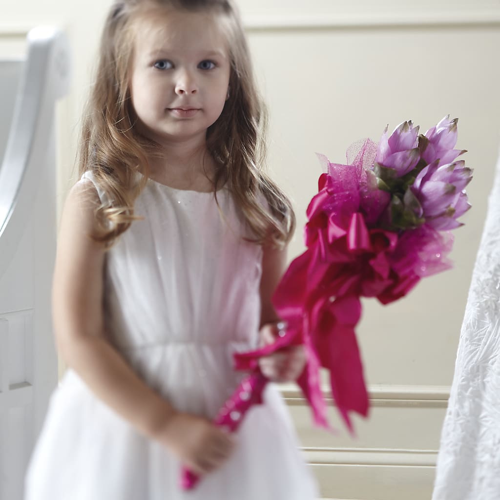 Sparkle Pink Flower Girl Bouquet – Emotional Bonding, Niles IL