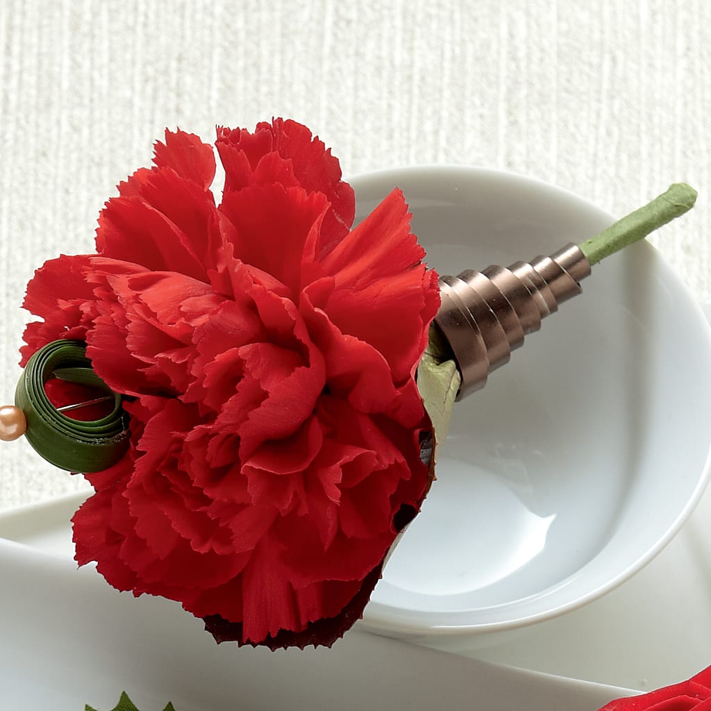 Red Carnation Boutonniere – Emotional Bonding, Niles IL