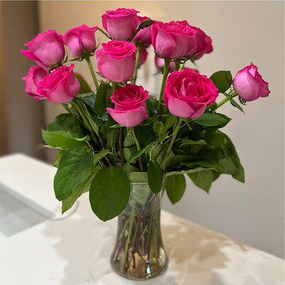 Long Stem Pink Rose Bouquet –  Emotional Bonding, Niles IL
