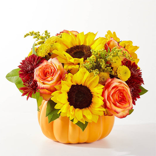 Golden Gourd Pumpkin Bouquet –  Emotional Bonding, Niles IL