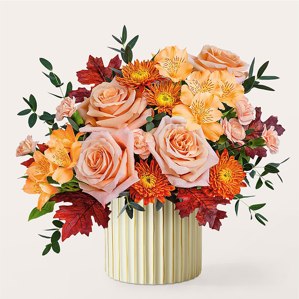 Spiced Latte Bouquet with Ivory Vase –  Emotional Bonding, Niles IL